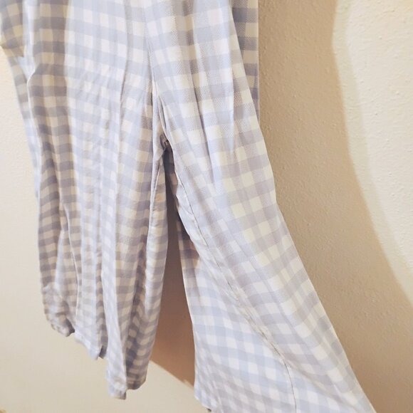 Nordstrom XL white blue gingham wide leg jumpsuit - Picture 3 of 10